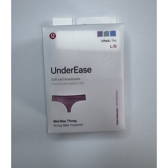 New Size Large Lululemon Under Ease Mid Rise Thong 3 pack Multi Color NWT - Picture 1 of 4